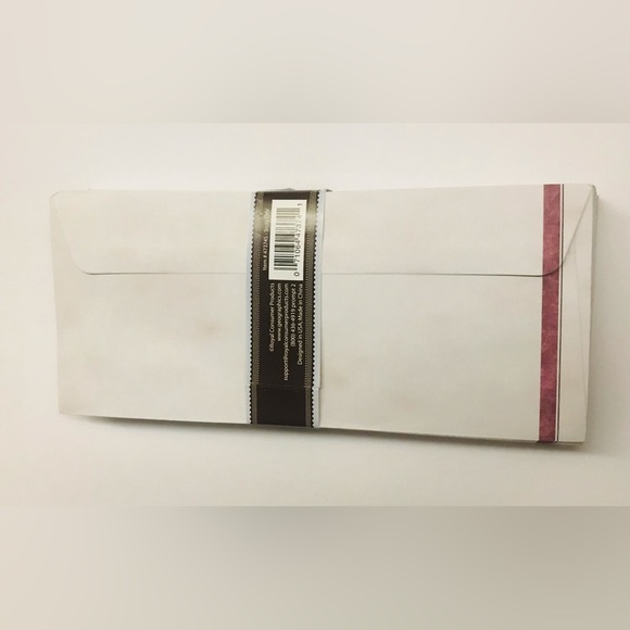 New 50 Envelopes Geographics Light Grey with Red Line on Left Side Front Back - Picture 4 of 16
